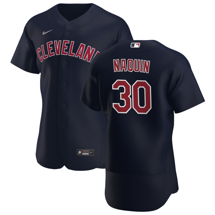 Cleveland Indians #30 Tyler Naquin Men Nike Navy Alternate 2020 Authentic Player MLB Jersey